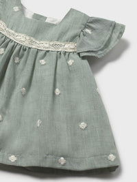 Vestido bordado Aqua (Verde Água)  para Bebé Menina - Mayoral