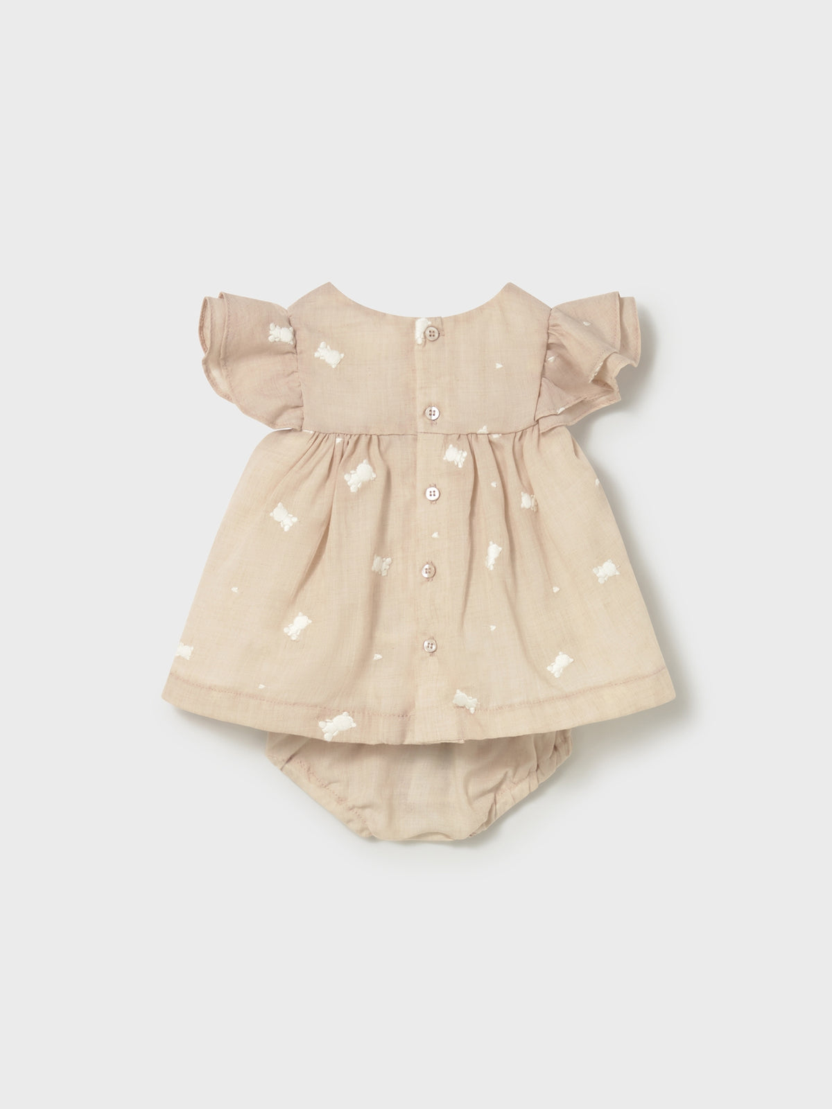 Vestido bordado Trigo (Bege)  para Bebé Menina - Mayoral