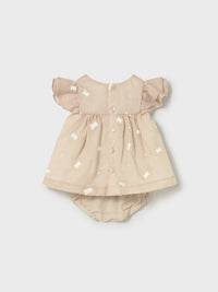 Vestido bordado Trigo (Bege)  para Bebé Menina - Mayoral