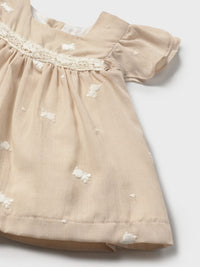 Vestido bordado Trigo (Bege)  para Bebé Menina - Mayoral