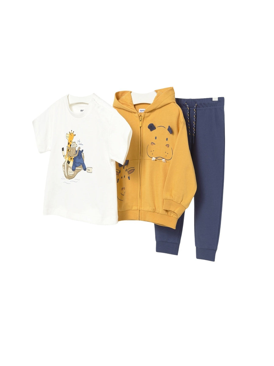 Fato treino play c/ t´shirt Pêsego (Amarelo Ocre)  para Bebé Menino - Mayoral