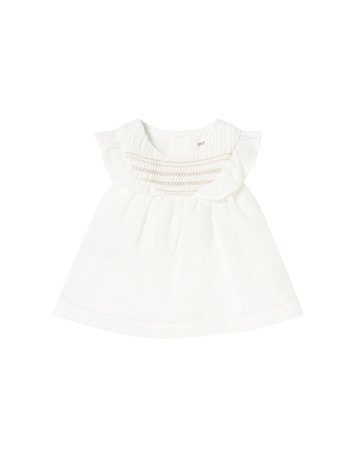 Vestido ninho de abelha Nata (Creme / Pérola)  para Bebé Menina - Mayoral