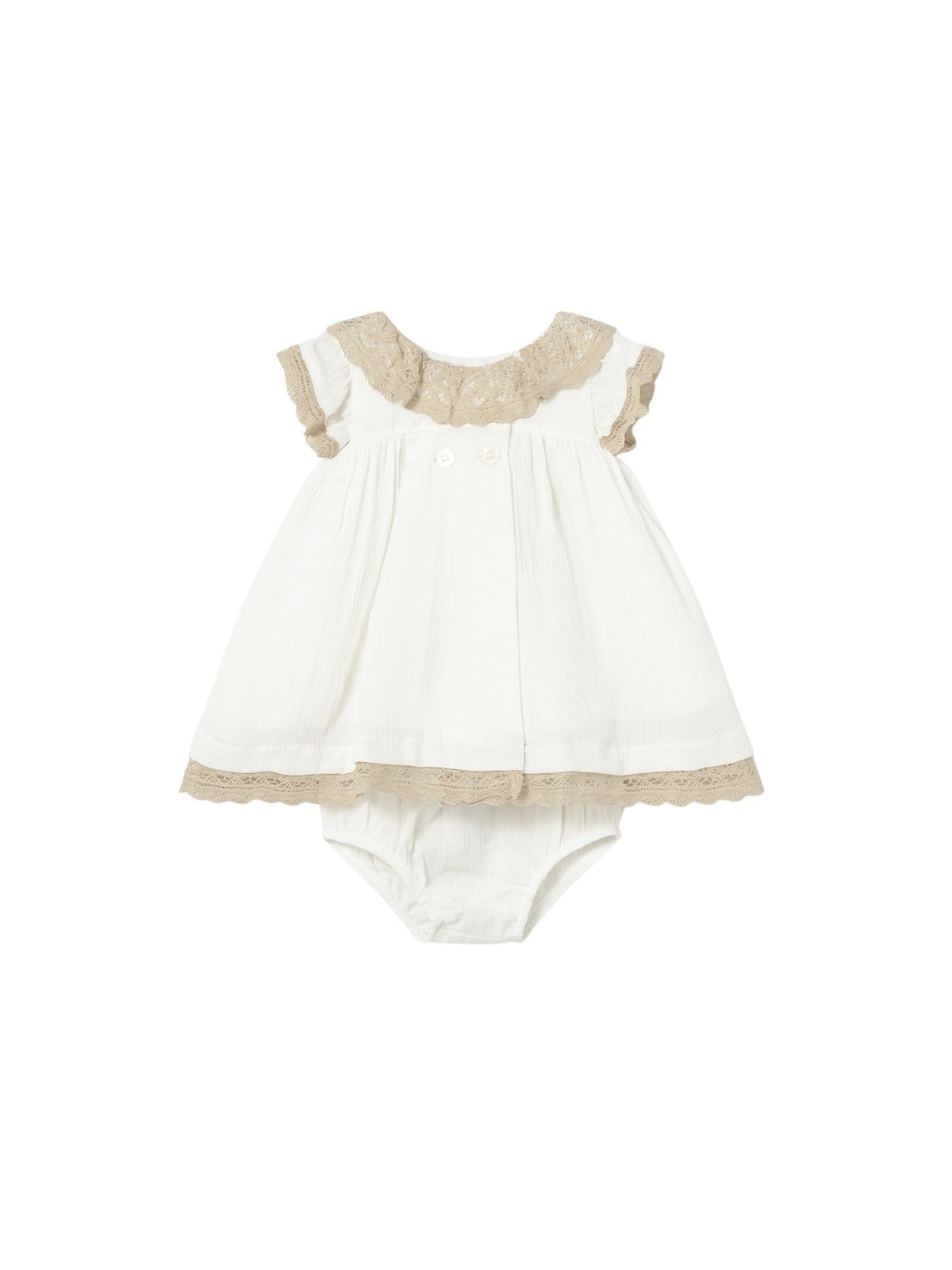 Vestido tiras Nata (Creme / Pérola)  para Bebé Menina - Mayoral