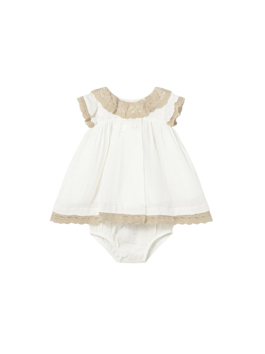Vestido tiras Nata (Creme / Pérola)  para Bebé Menina - Mayoral