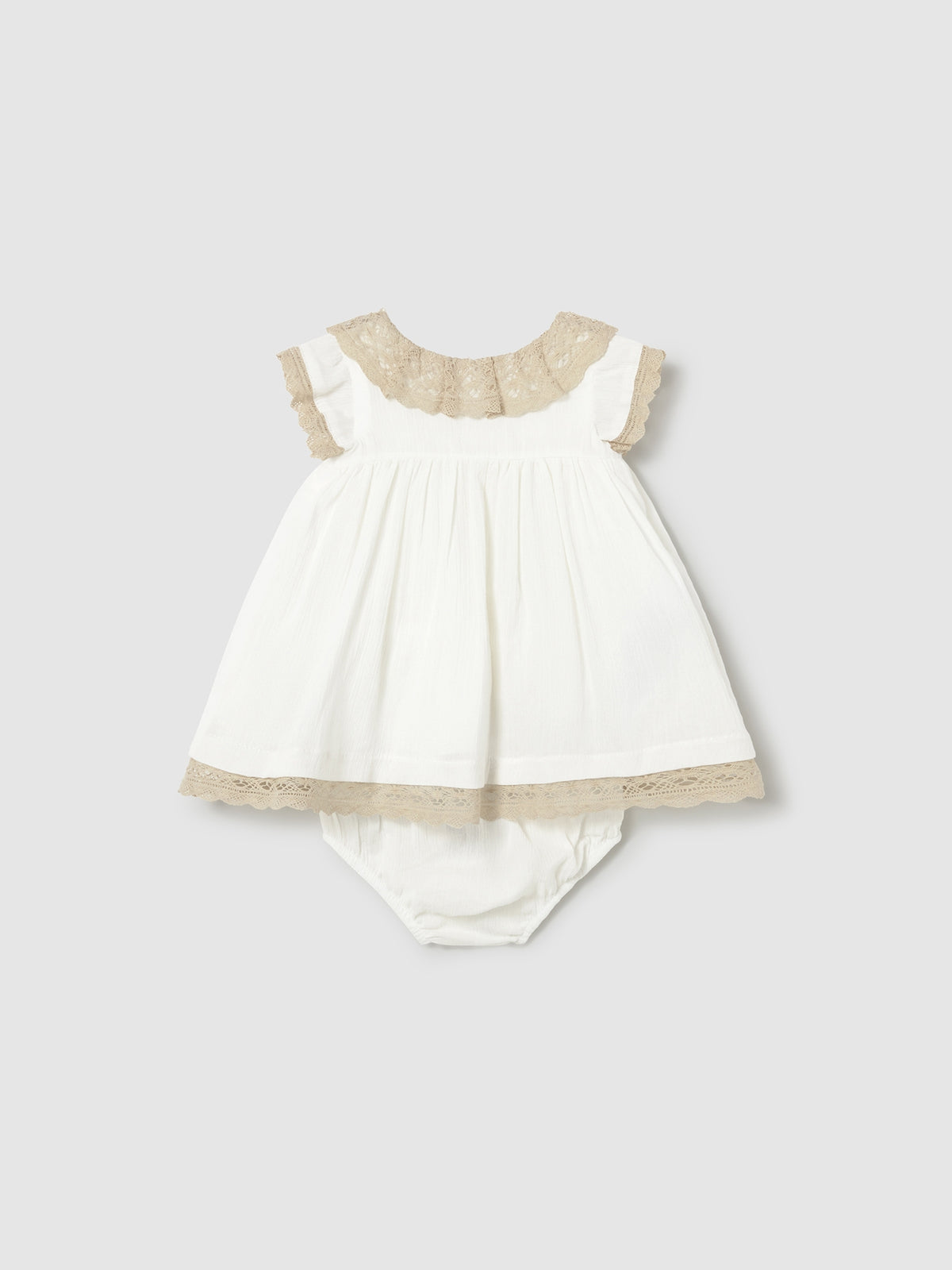 Vestido tiras Nata (Creme / Pérola)  para Bebé Menina - Mayoral