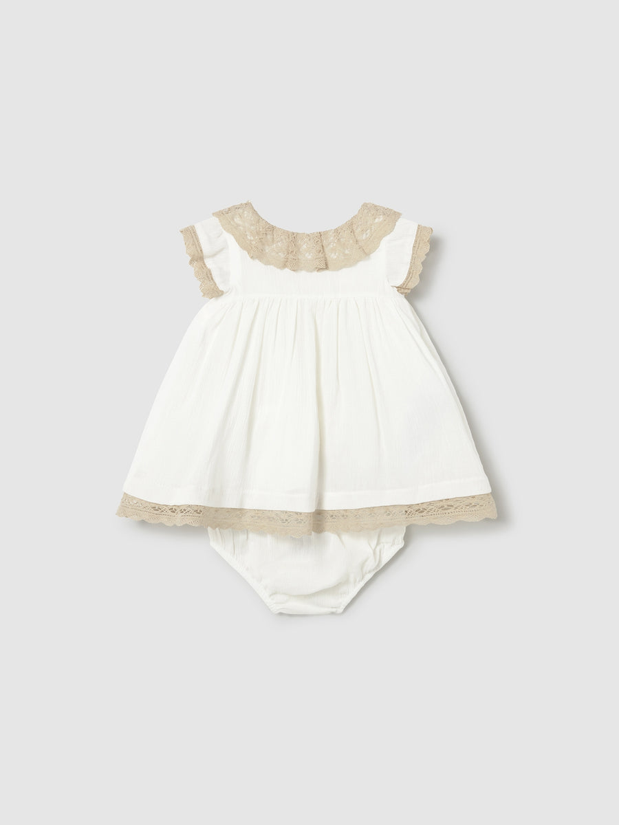 Vestido tiras Nata (Creme / Pérola)  para Bebé Menina - Mayoral