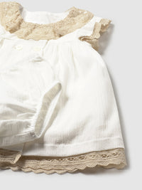 Vestido tiras Nata (Creme / Pérola)  para Bebé Menina - Mayoral