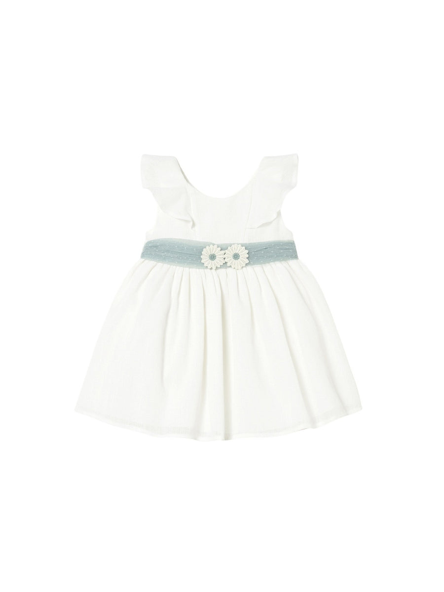 Vestido faixa de tule Crú (Creme / Pérola)  para Bebé Menina - Mayoral