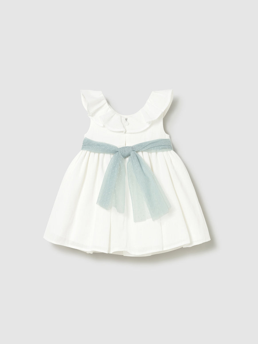 Vestido faixa de tule Crú (Creme / Pérola)  para Bebé Menina - Mayoral