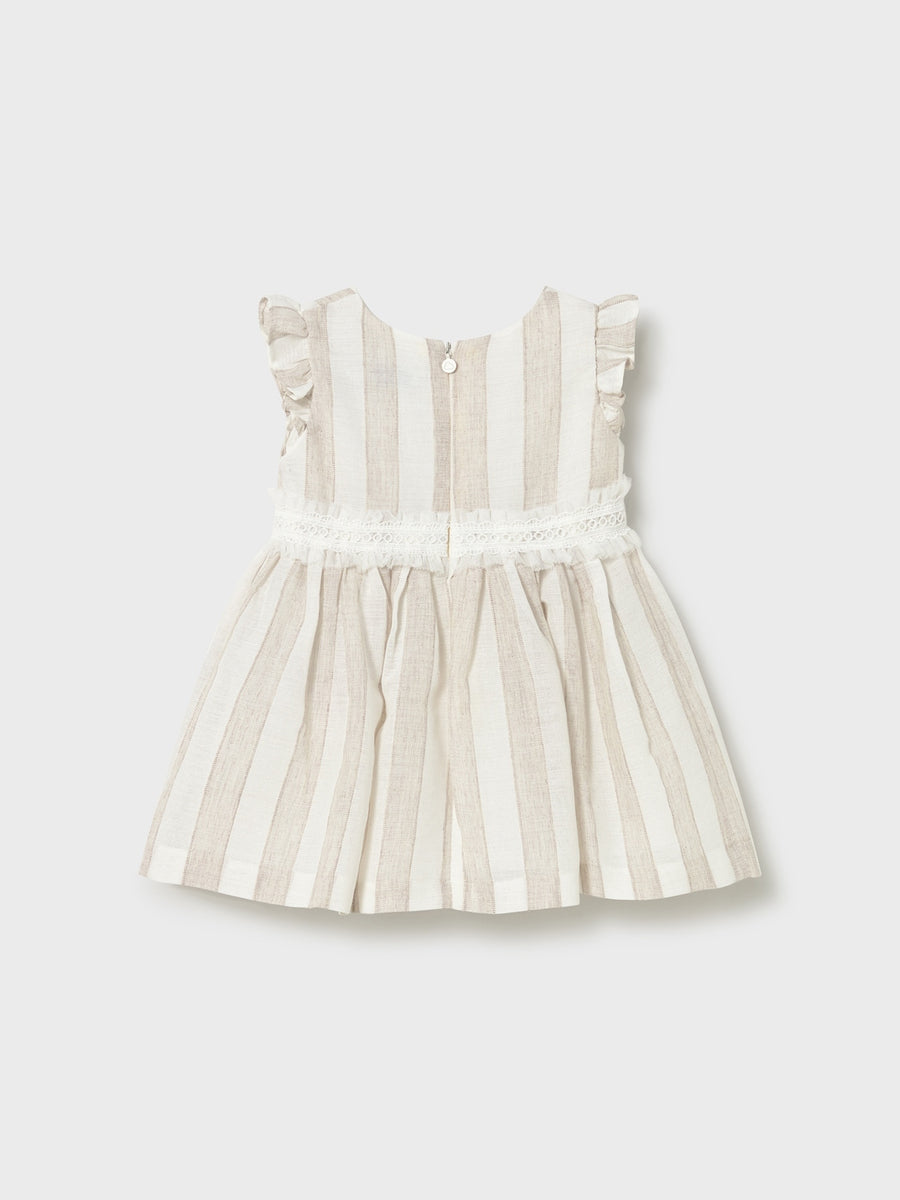 Vestido faixa listrada Avelã (Bege)  para Bebé Menina - Mayoral