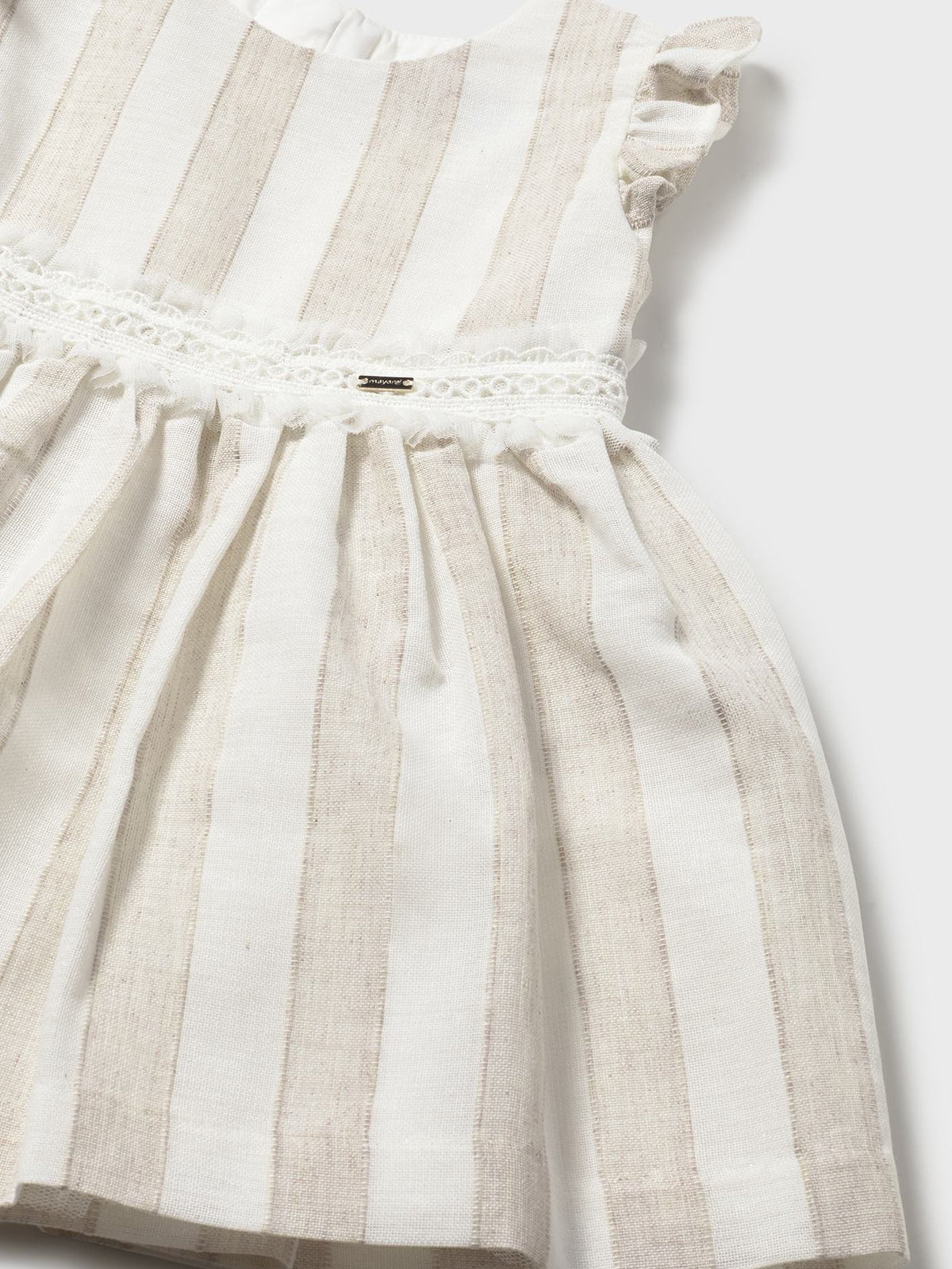 Vestido faixa listrada Avelã (Bege)  para Bebé Menina - Mayoral