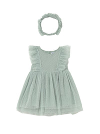 Vestido tule c/ faixa cabelo Lago (Verde seco)  para Bebé Menina - Mayoral