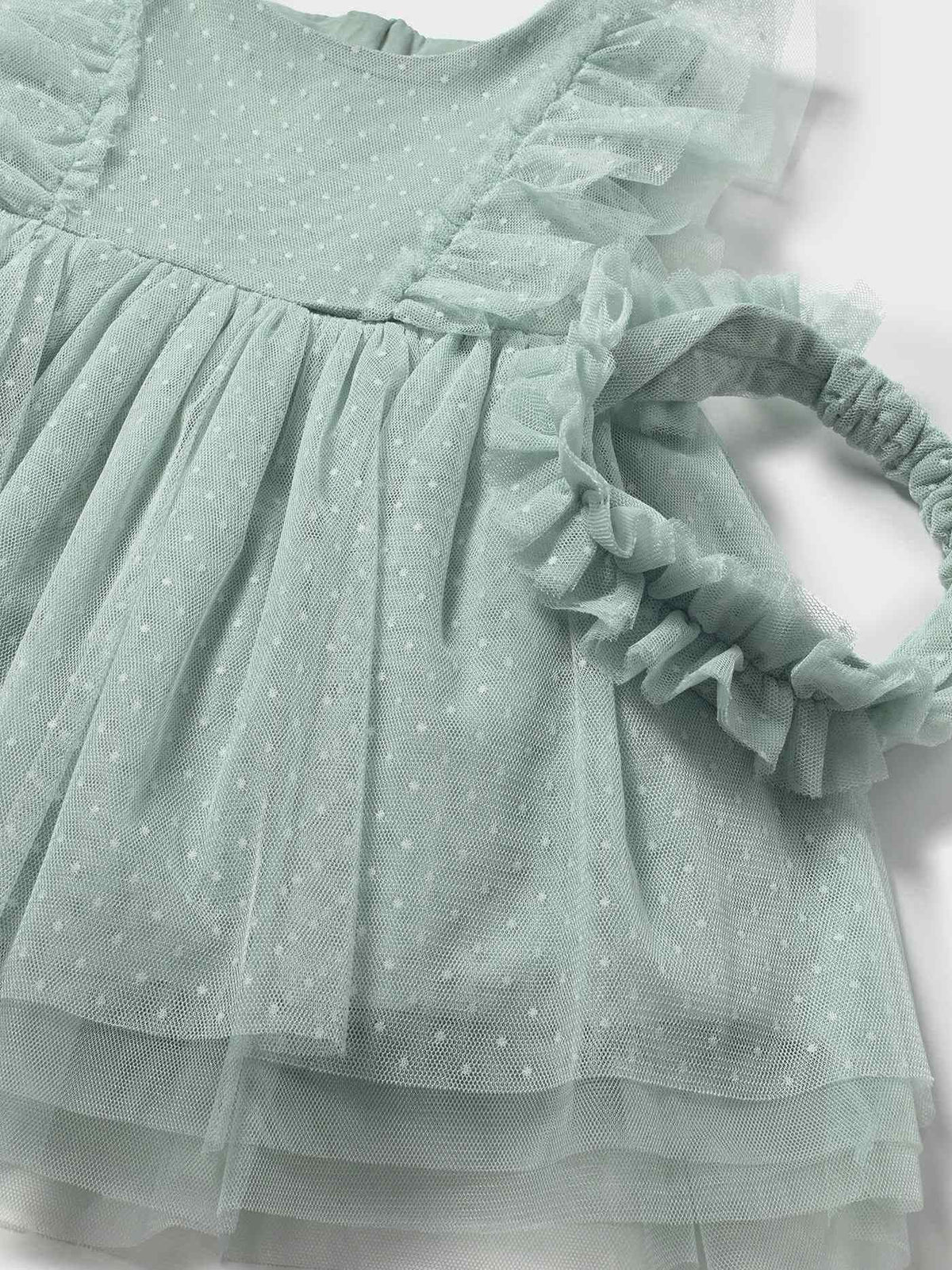 Vestido tule c/ faixa cabelo Lago (Verde seco)  para Bebé Menina - Mayoral
