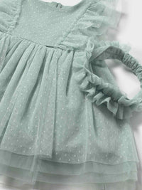 Vestido tule c/ faixa cabelo Lago (Verde seco)  para Bebé Menina - Mayoral