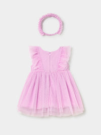 Vestido tule c/ faixa cabelo Rosa malva (Lilás)  para Bebé Menina - Mayoral