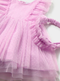 Vestido tule c/ faixa cabelo Rosa malva (Lilás)  para Bebé Menina - Mayoral