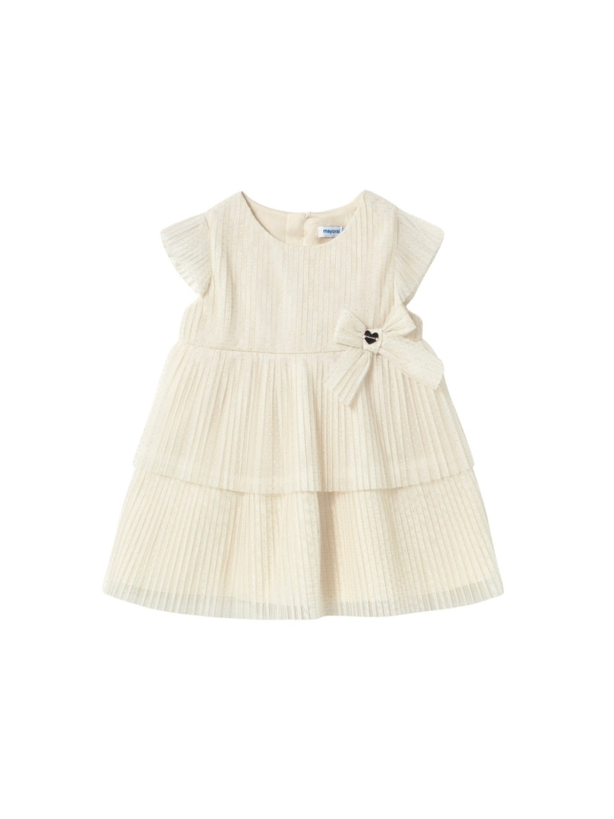 Vestido tule plissado Osso (Creme / Pérola)  para Bebé Menina - Mayoral
