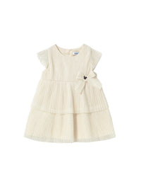 Vestido tule plissado Osso (Creme / Pérola)  para Bebé Menina - Mayoral