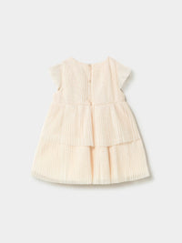 Vestido tule plissado Osso (Creme / Pérola)  para Bebé Menina - Mayoral