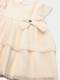 Vestido tule plissado Osso (Creme / Pérola)  para Bebé Menina - Mayoral