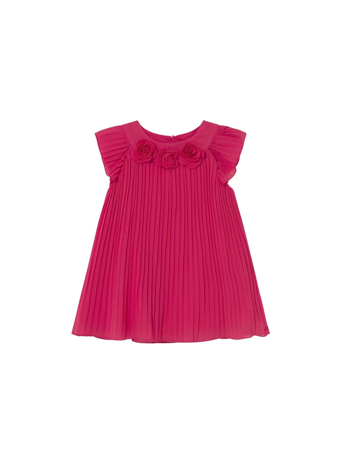 Vestido plissado Clavel (Fúcsia)  para Bebé Menina - Mayoral