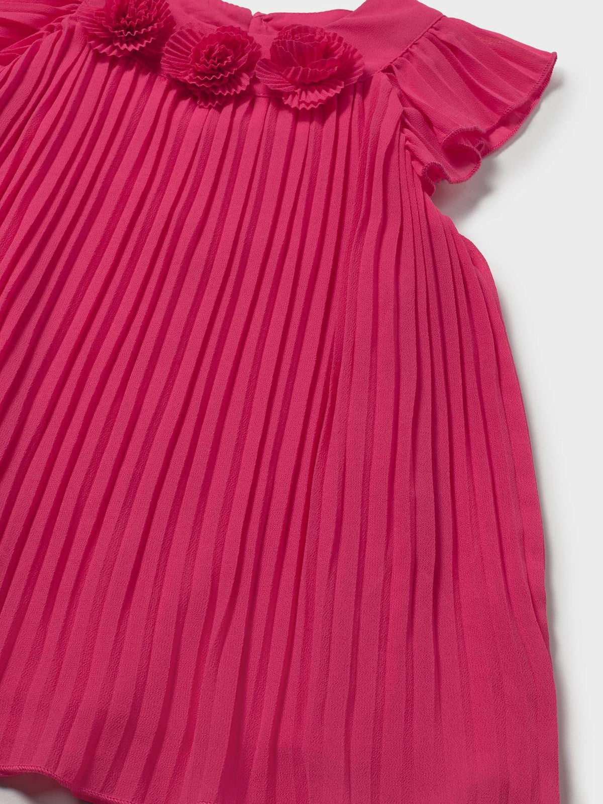 Vestido plissado Clavel (Fúcsia)  para Bebé Menina - Mayoral
