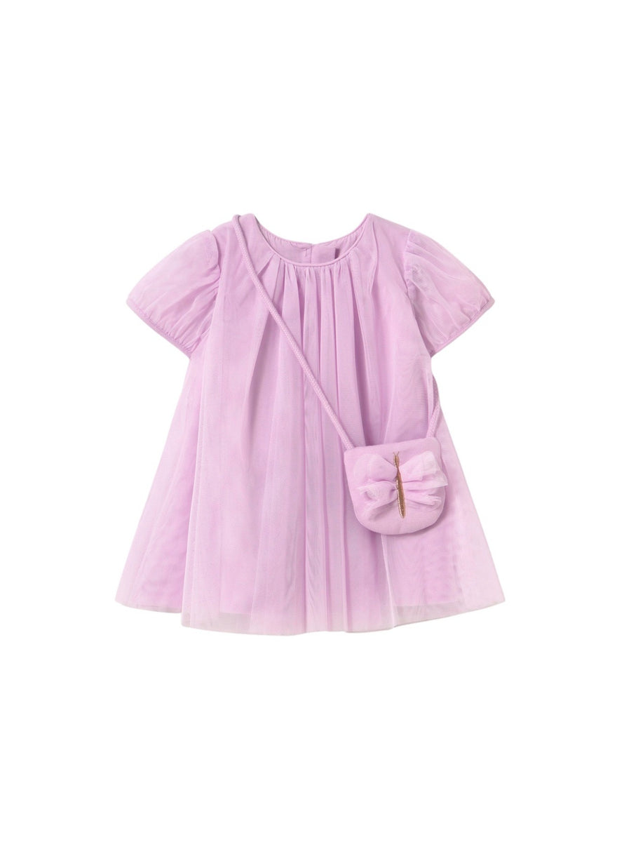 Vestido de tule com bolsa Rosa malva (Rosa)  para Bebé Menina - Mayoral