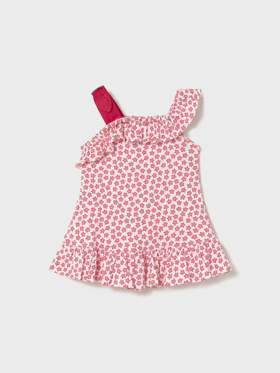 Vestido tricot estampa bambu Vermelho (Vermelho)  para Bebé Menina - Mayoral