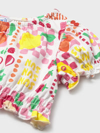 Conj.saia 3 peças Hibisco (Fúcsia)  para Bebé Menina - Mayoral