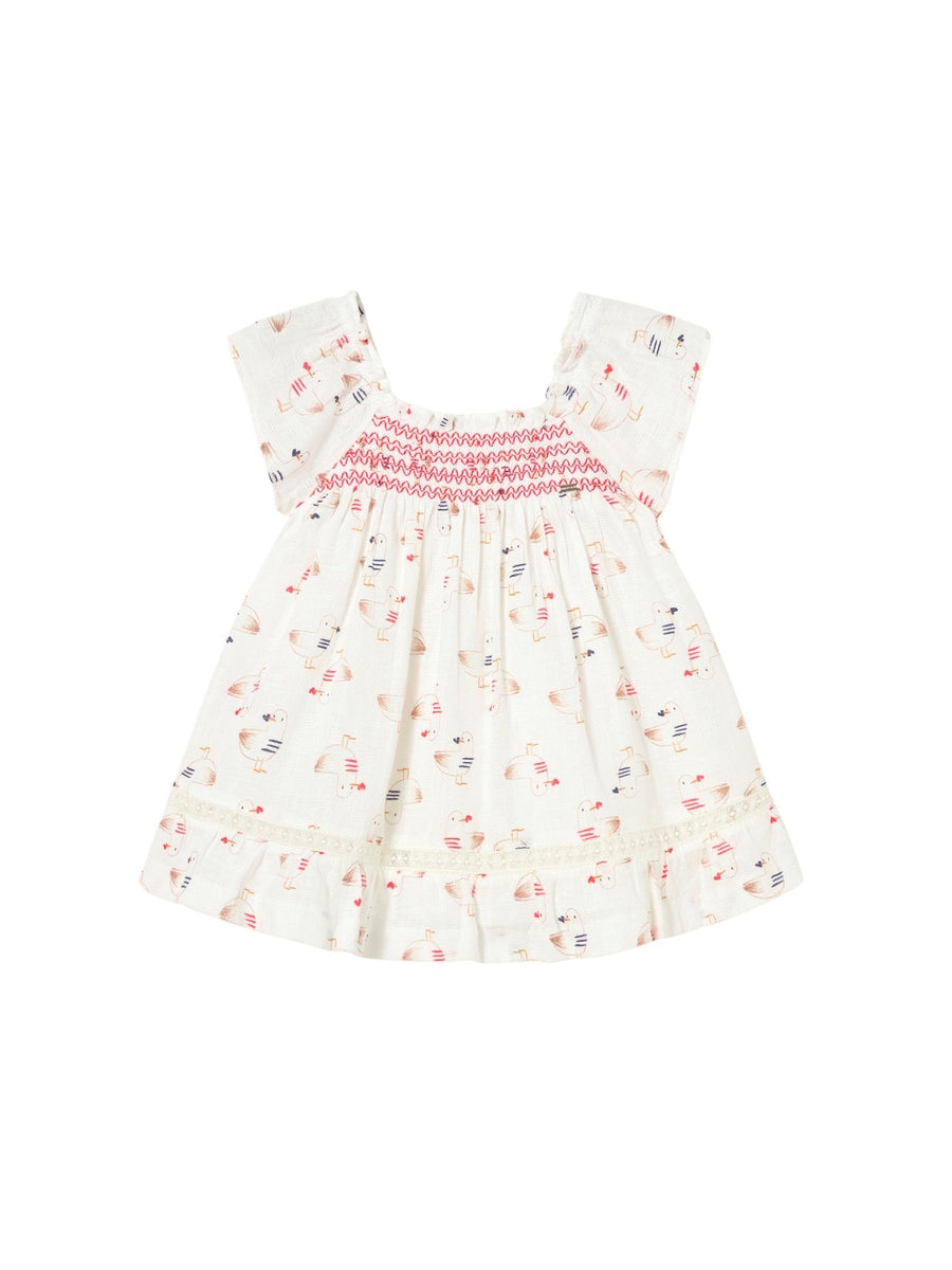 Vestido estampado Osso (Creme / Pérola)  para Bebé Menina - Mayoral