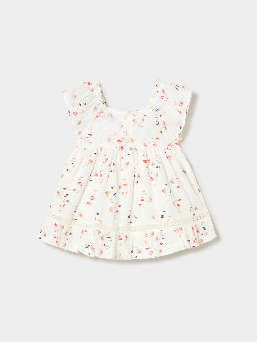 Vestido estampado Osso (Creme / Pérola)  para Bebé Menina - Mayoral