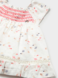 Vestido estampado Osso (Creme / Pérola)  para Bebé Menina - Mayoral