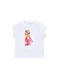 Camiseta manga curta Branco (Branco)  para Menina - Mayoral