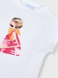 Camiseta manga curta Branco (Branco)  para Menina - Mayoral
