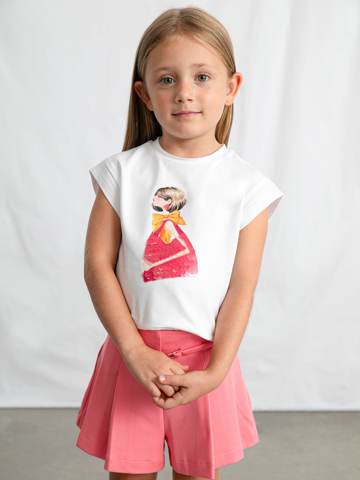 Camiseta manga curta Branco (Branco)  para Menina - Mayoral