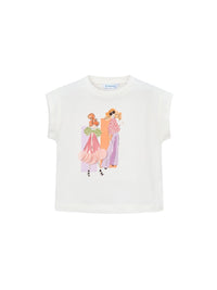 Camiseta manga curta Crú-bloss (Lilás)  para Menina - Mayoral