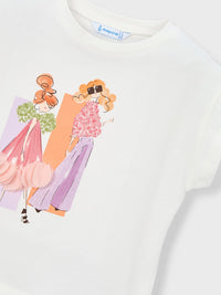 Camiseta manga curta Crú-bloss (Lilás)  para Menina - Mayoral