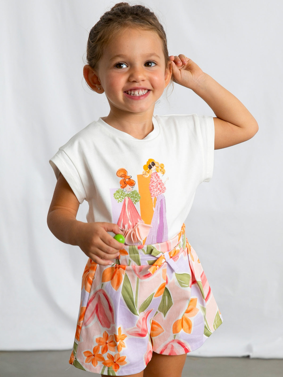 Camiseta manga curta Crú-bloss (Lilás)  para Menina - Mayoral