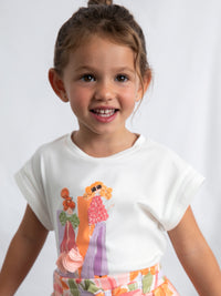 Camiseta manga curta Crú-bloss (Lilás)  para Menina - Mayoral