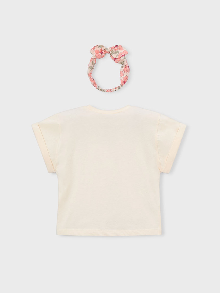 T´shirt risca Grão bico (Bege)  para Menina - Mayoral