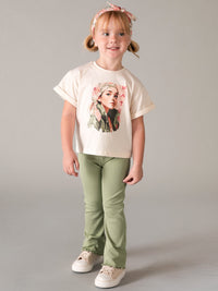 T´shirt risca Grão bico (Bege)  para Menina - Mayoral