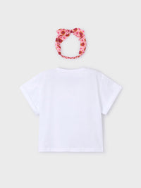 T´shirt risca Branco (Branco)  para Menina - Mayoral