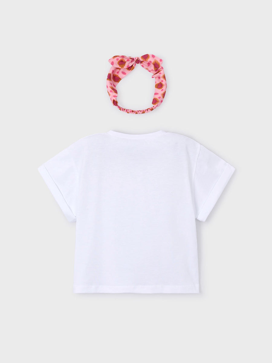 T´shirt risca Branco (Branco)  para Menina - Mayoral
