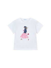 Camiseta manga curta Branco (Branco)  para Menina - Mayoral