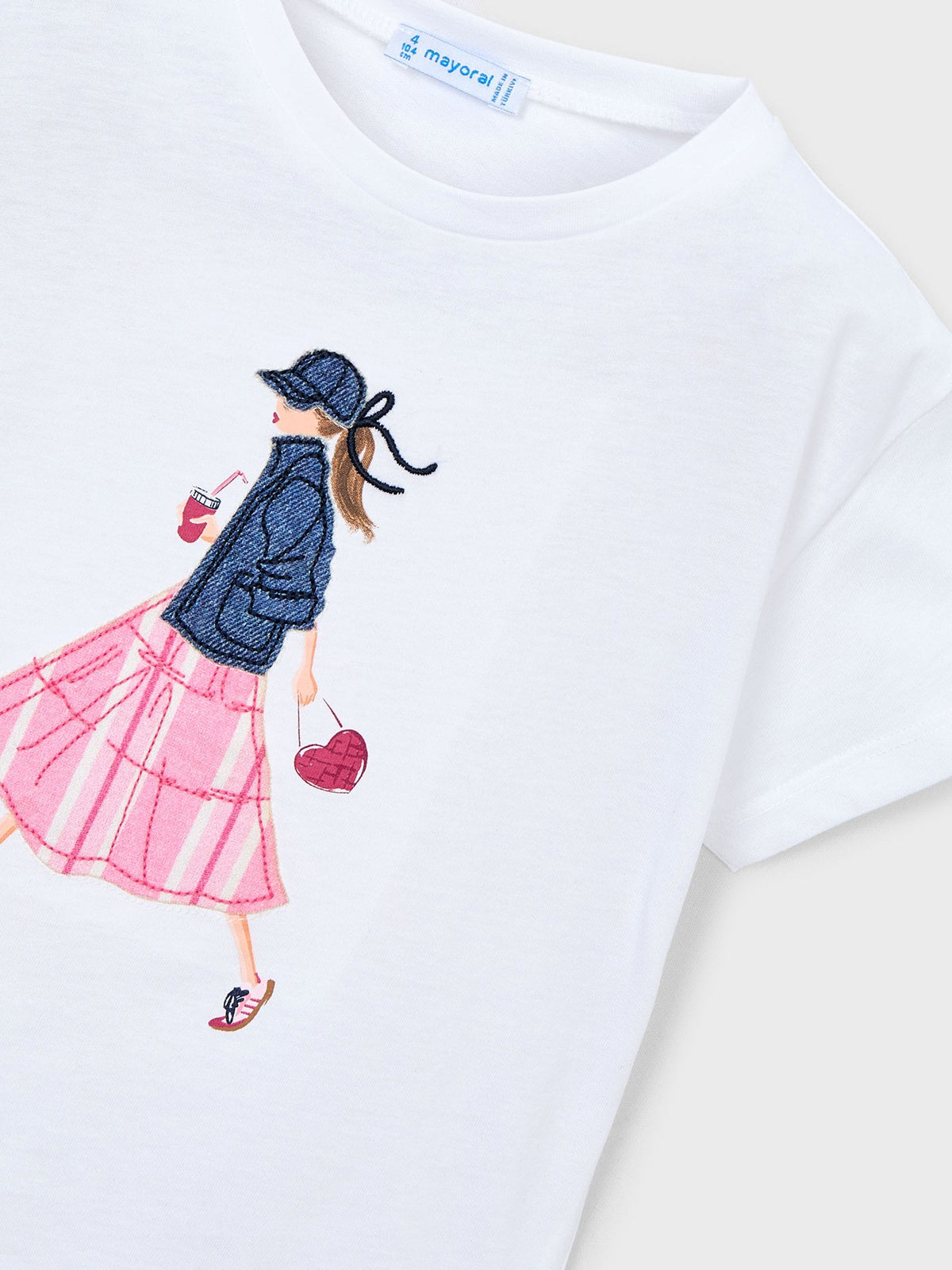 Camiseta manga curta Branco (Branco)  para Menina - Mayoral