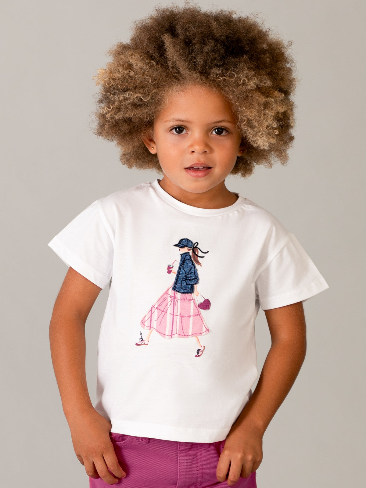 Camiseta manga curta Branco (Branco)  para Menina - Mayoral