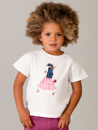 Camiseta manga curta Branco (Branco)  para Menina - Mayoral