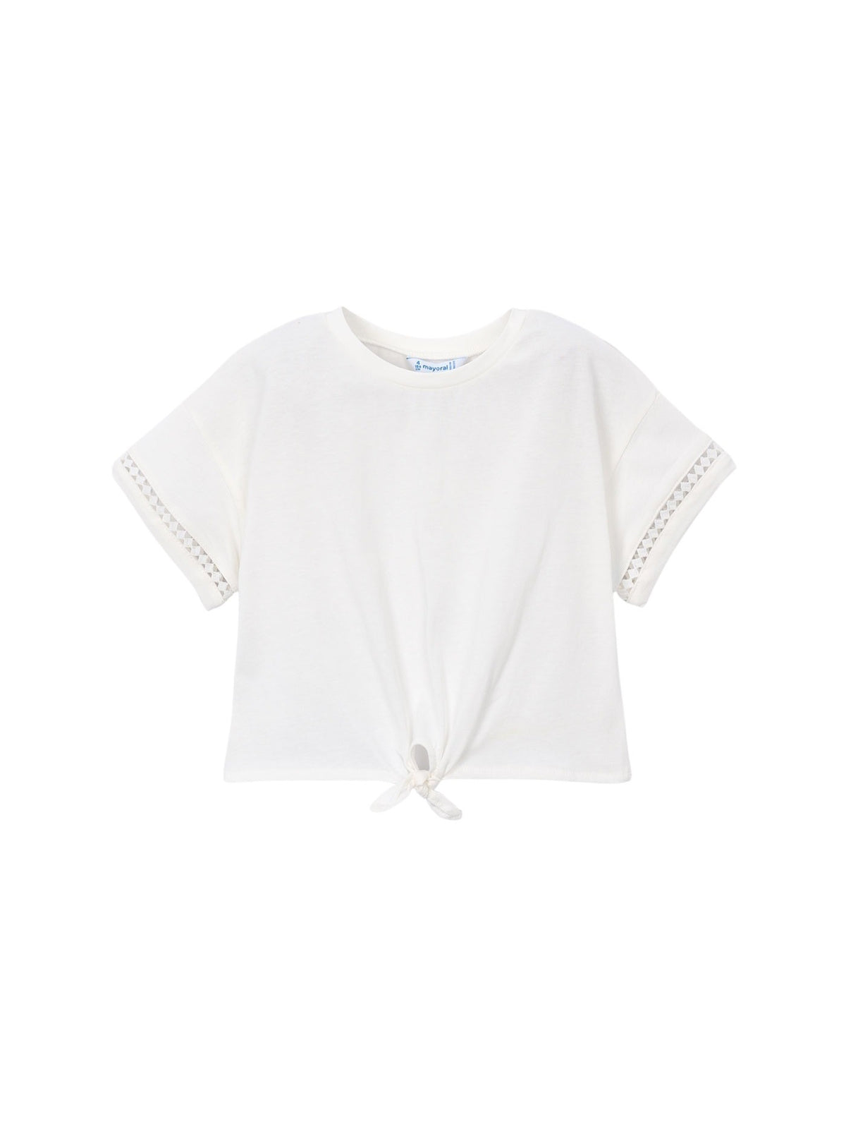 camiseta m/curta nó Crú (Creme / Pérola)  para Menina - Mayoral
