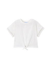 camiseta m/curta nó Crú (Creme / Pérola)  para Menina - Mayoral