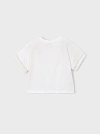 camiseta m/curta nó Crú (Creme / Pérola)  para Menina - Mayoral